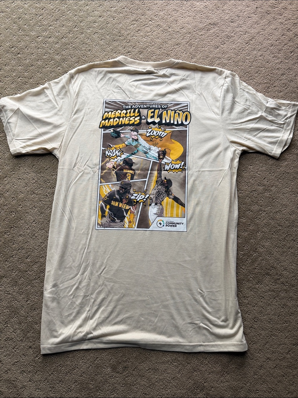 San Diego Padres pocket Superhero tee, adult large